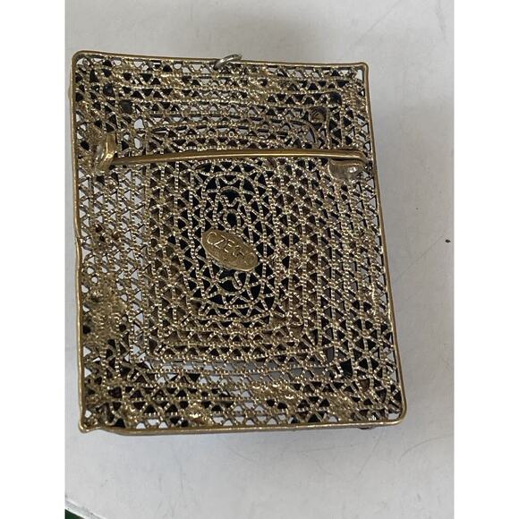 Czecho Black Glass Mourning Cameo Filigree Pin Brooch Pendant Vintage Antique? - Picture 9 of 13